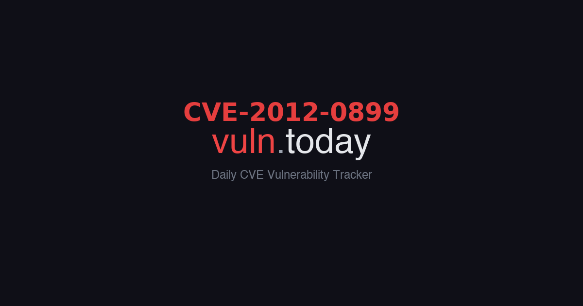 CVE-2012-0899 vulnerability details &ndash; vuln.today
