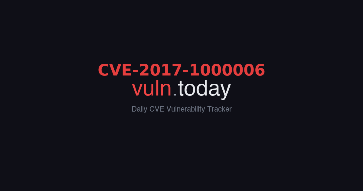 CVE-2017-1000006 vulnerability details &ndash; vuln.today
