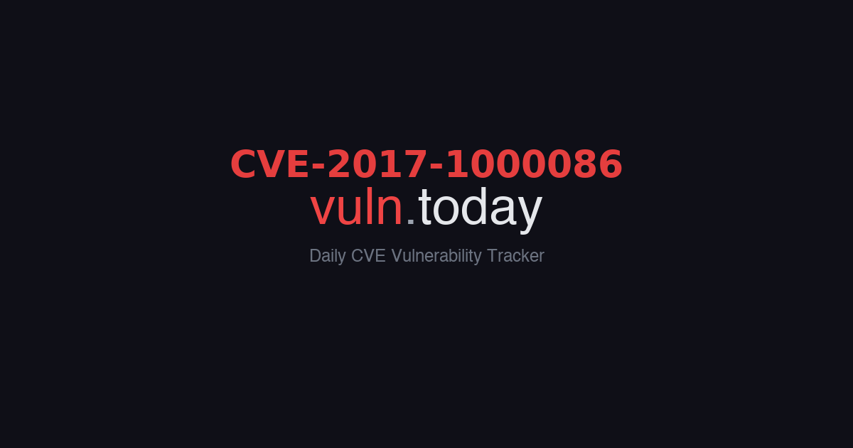 CVE-2017-1000086 vulnerability details &ndash; vuln.today