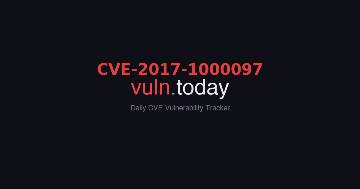 CVE-2017-1000097 vulnerability details &ndash; vuln.today