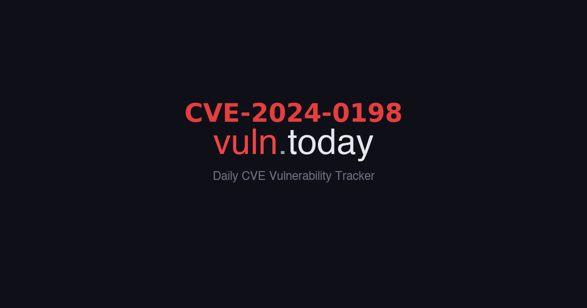 CVE-2024-0198 vulnerability details &ndash; vuln.today