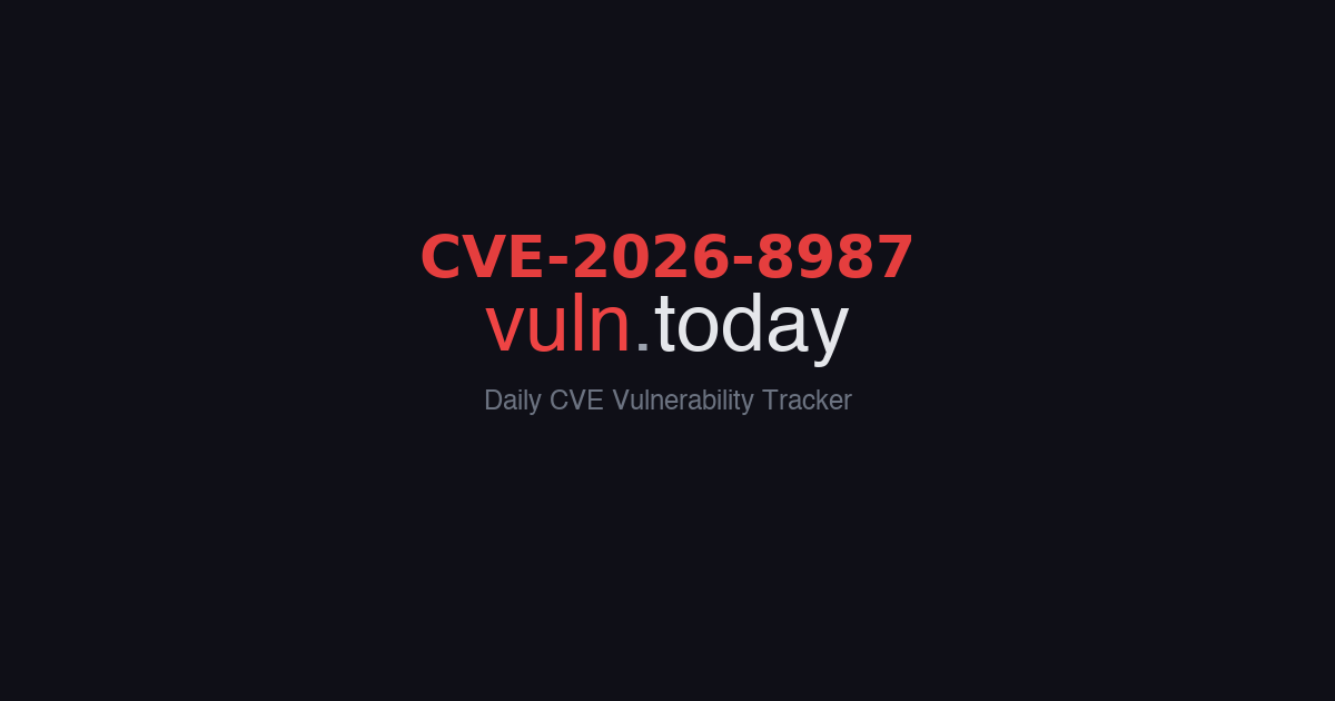 CVE-2026-8987 vulnerability details &ndash; vuln.today